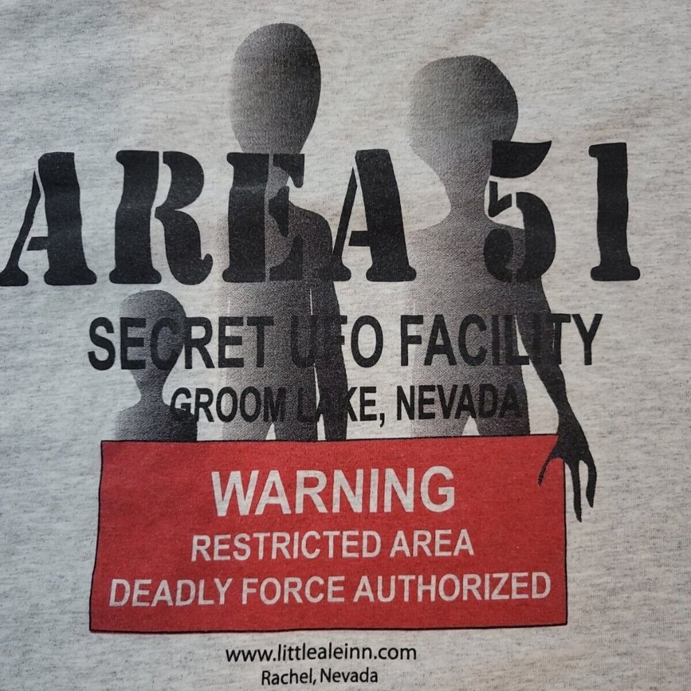 Alien Area 51 Secret Facility Men's Gray T Shirt Size L